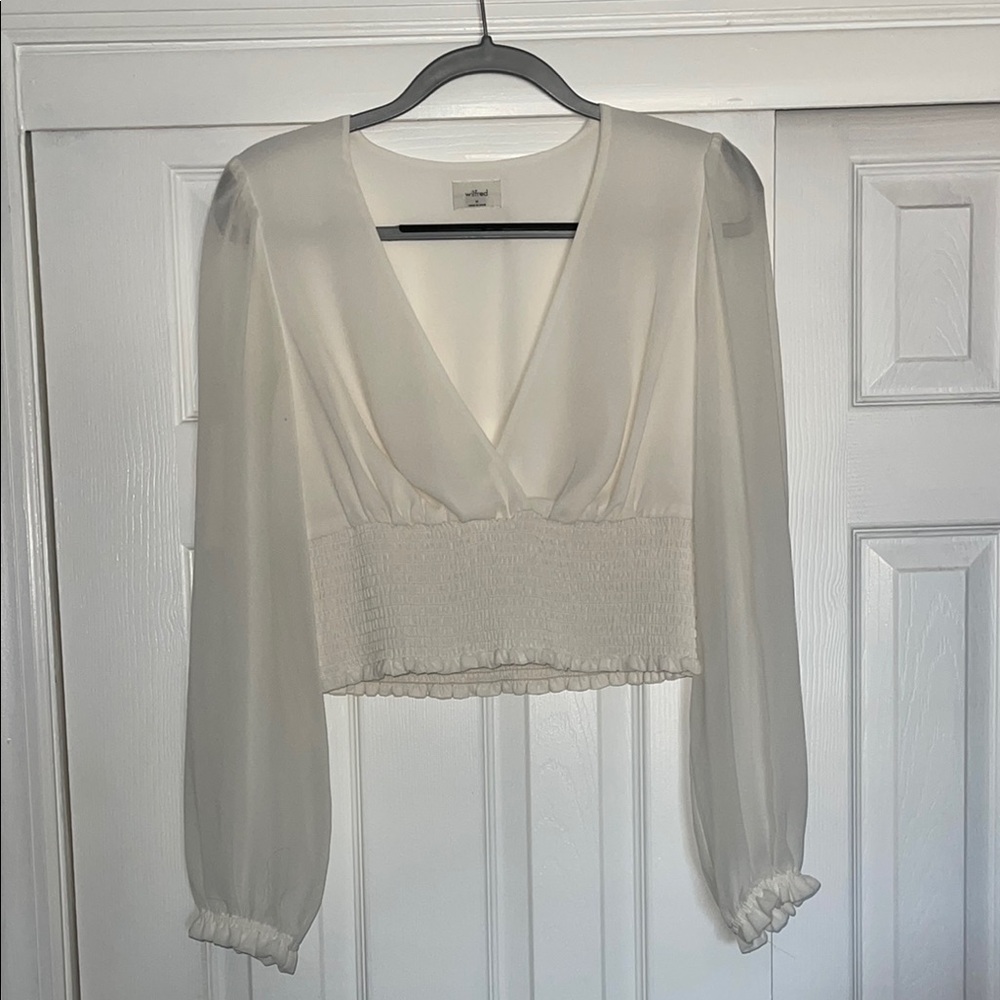 Aritzia Wilfred White Blouse Top